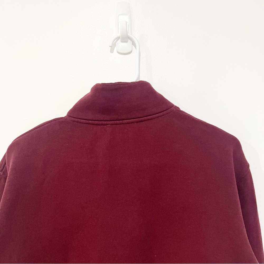 Octobre Editions Sezane Men’s Nichols Burgundy Exposed Quarter Zip Sweatshirt - Picture 7 of 11
